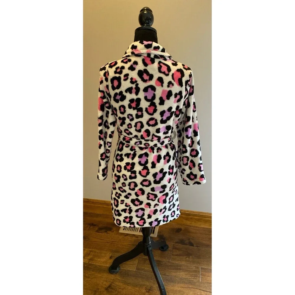 Girls Robe Leopard Pink & Purple Print Size 14 to 16 Super Soft‎ Has Pockets!